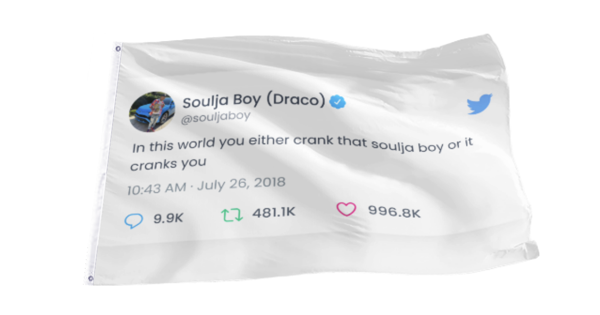 Soulja Boy Tweet Flag College Dorm Room Flags Philp Flags