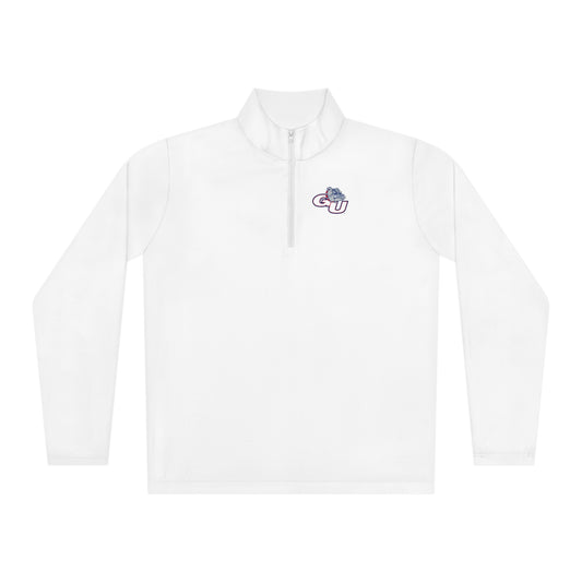 White GU Quarter-Zip Pullover