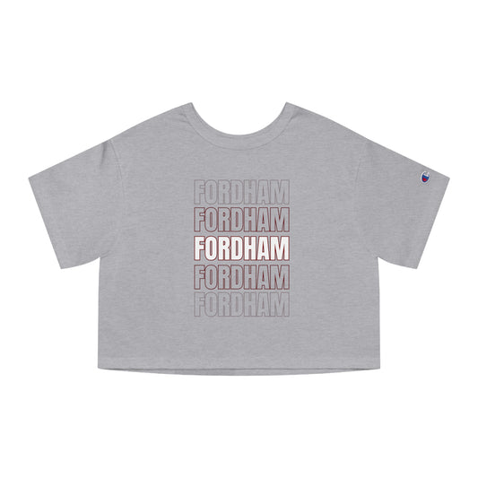 Grey Fordham Champion Women's Heritage Cropped T-Shirt