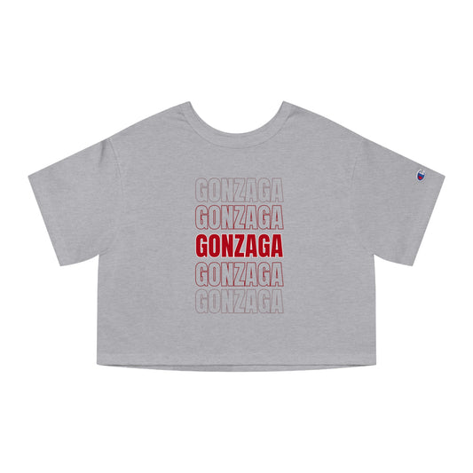 Grey Gonzaga Champion Women's Heritage Cropped T-Shirt