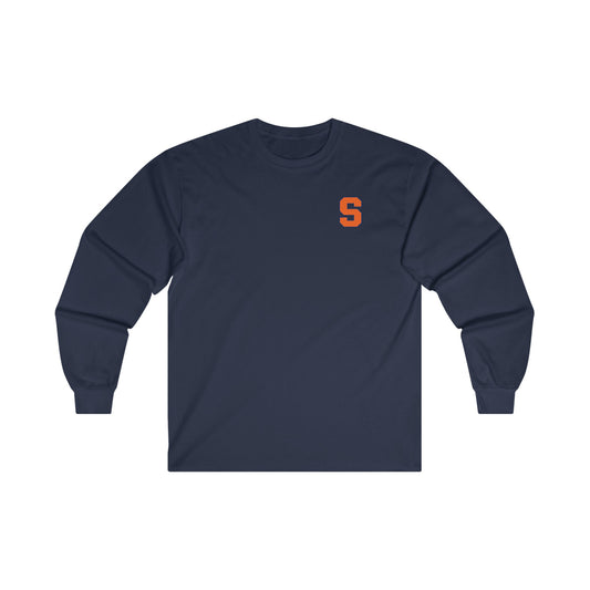 Navy Syracuse Corner Logo Cotton Long Sleeve