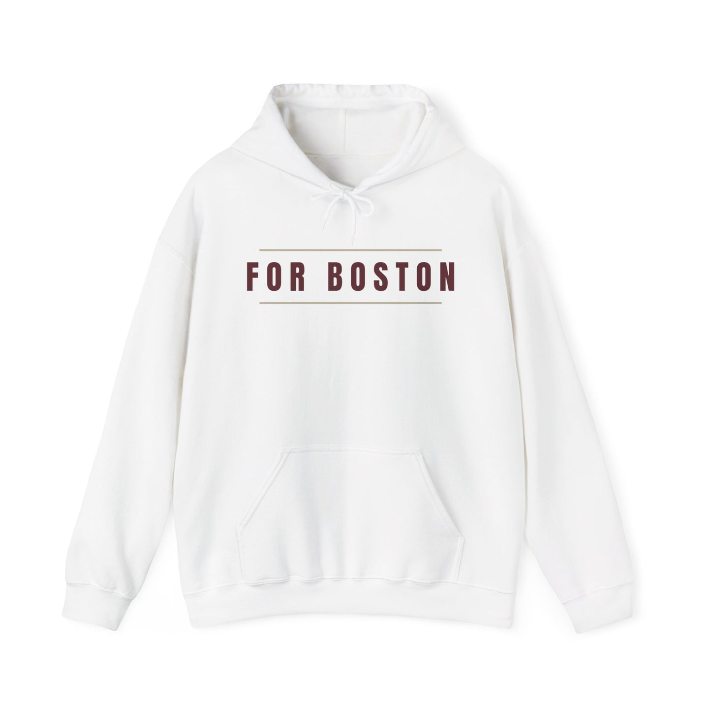 White and Gold For Boston Heavy Blend Hoodie