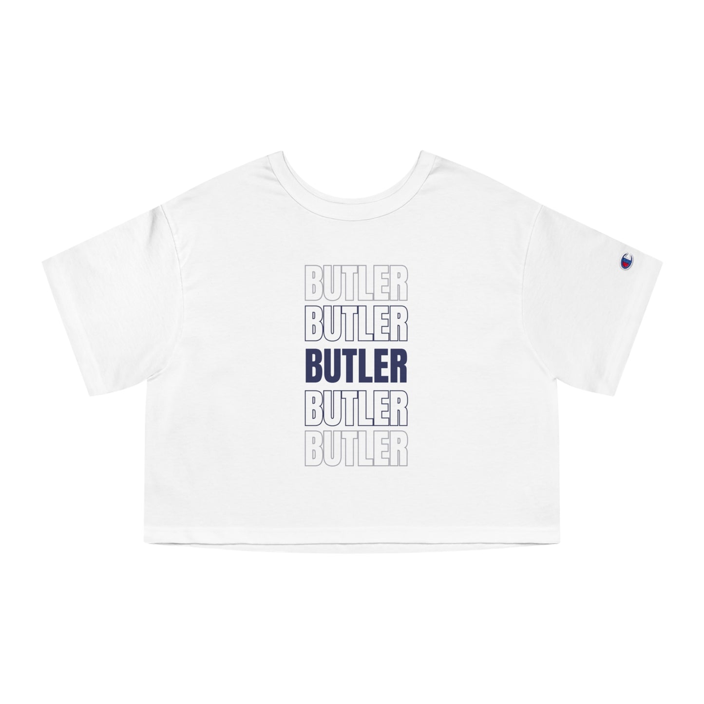 White Butler Champion Women's Heritage Cropped T-Shirt