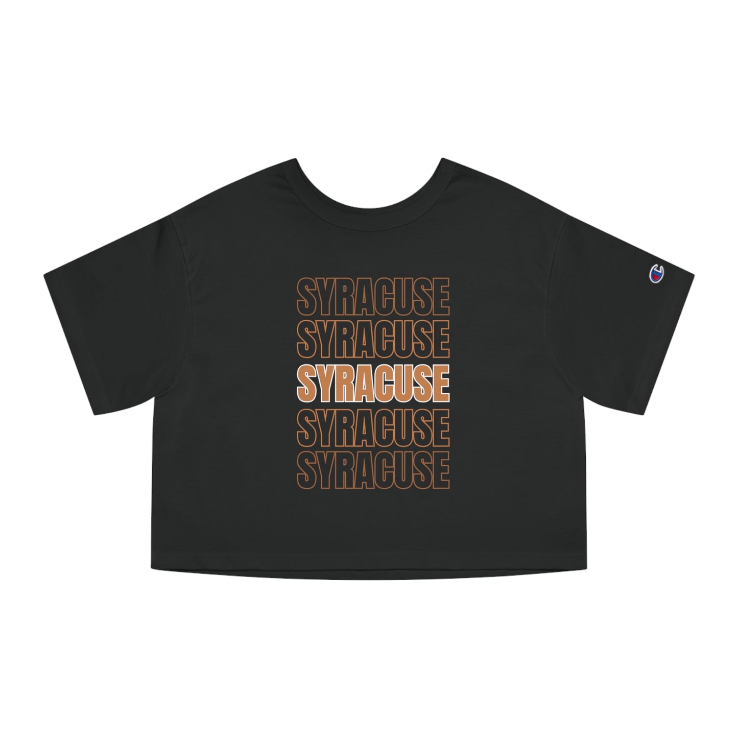 Black Syracuse Champion Women's Heritage Cropped T-Shirt