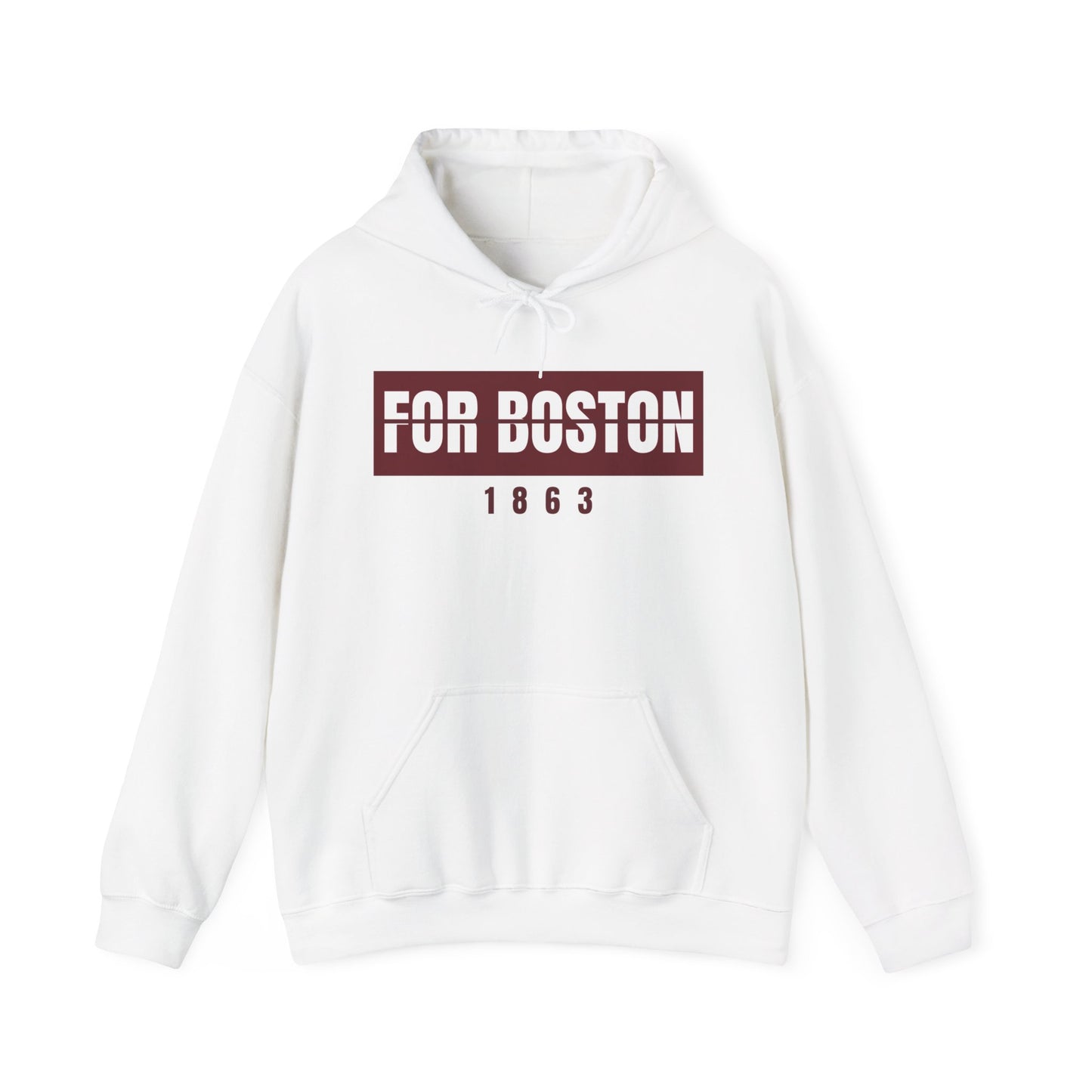 For Boston White Heavy Blend Hoodie