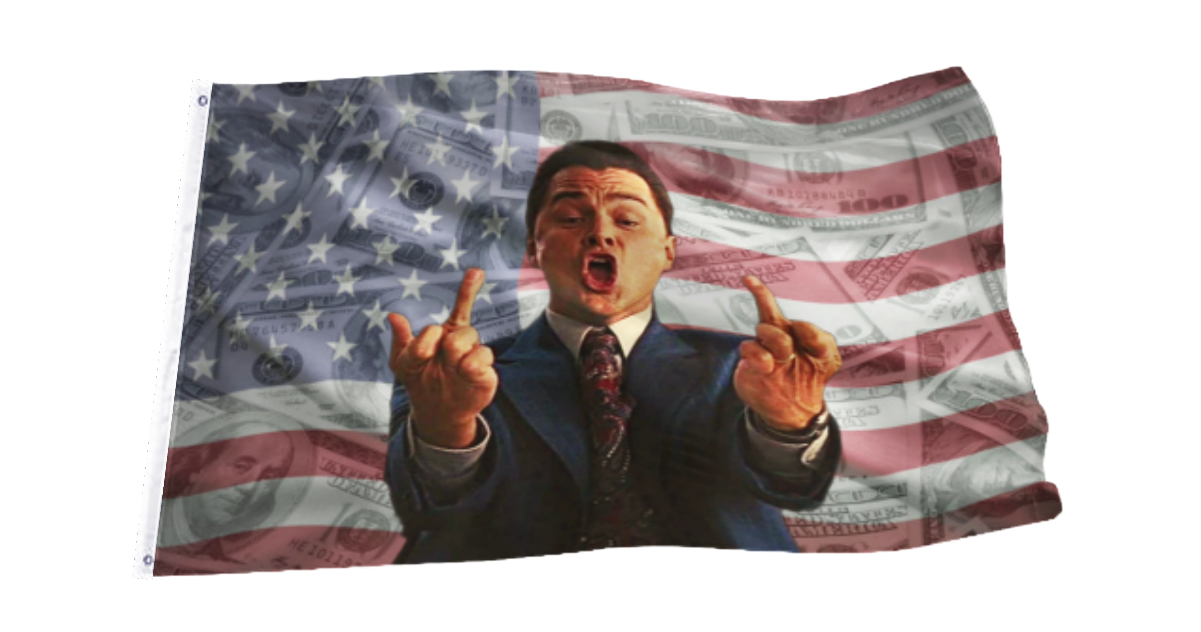 Jordan Belfort Middle Finger Flag