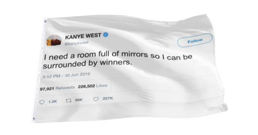 Kanye West Mirrors Tweet Flag