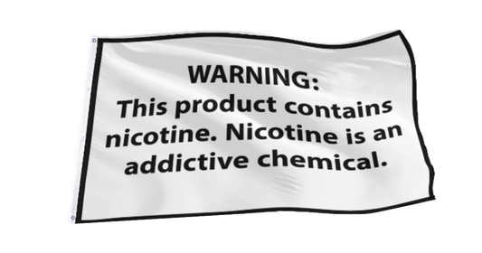 This Product Contains Nicotine Flag