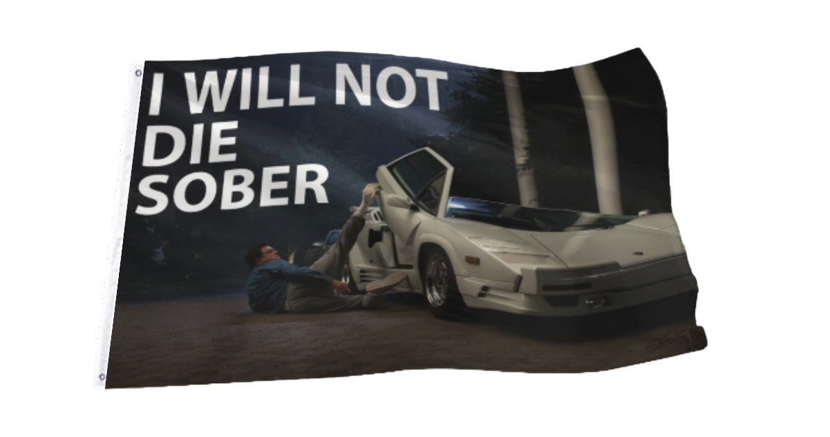 I Will Not Die Sober Flag